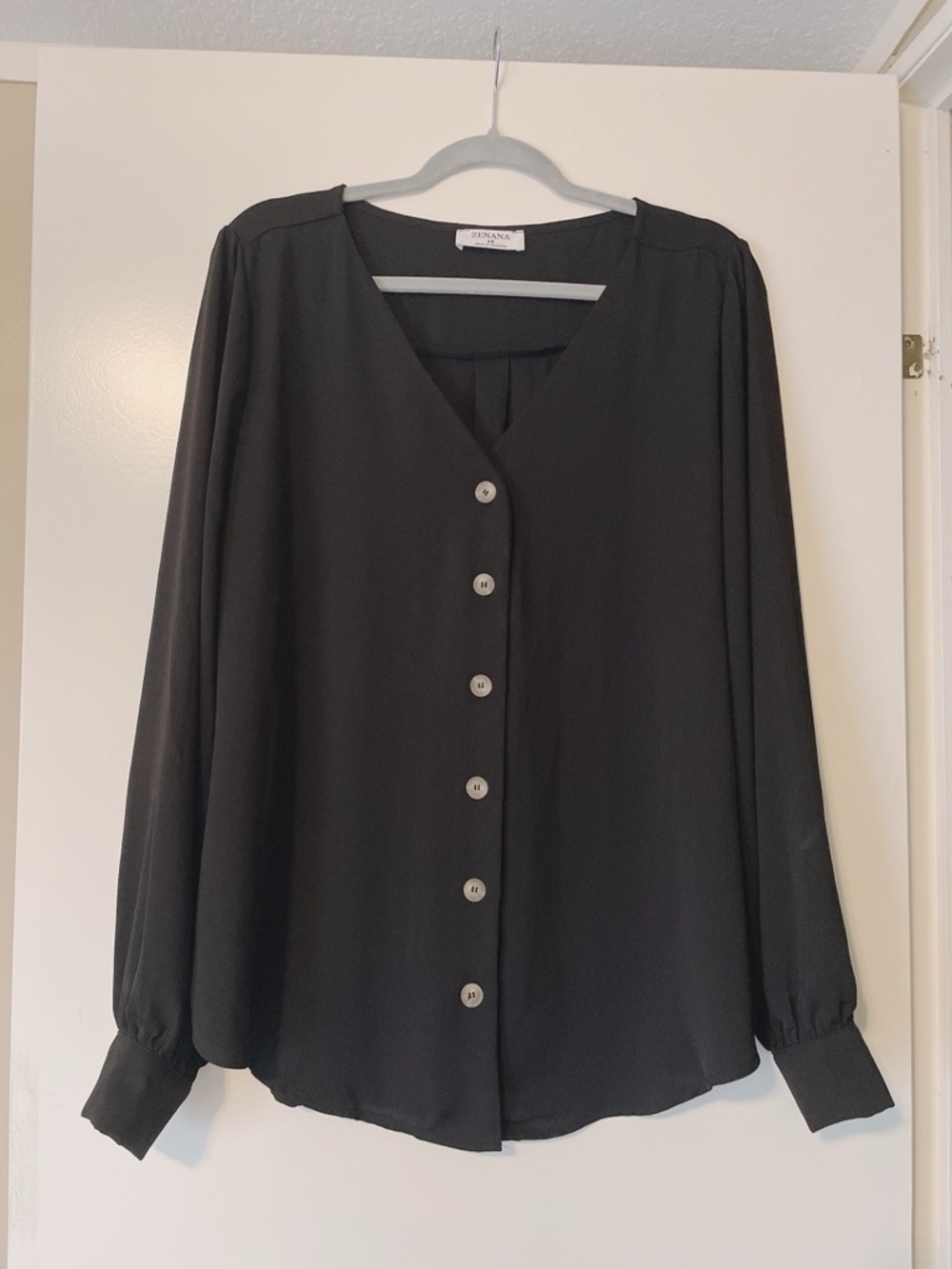 Zenana Outfiters Black Button Down Blouse Size 1X